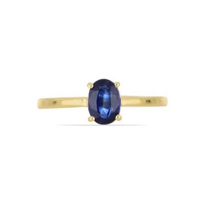 BUY STERLING SILVER GOLD PLATED NATURAL BLUE KYANITE GEMSTONE RING
